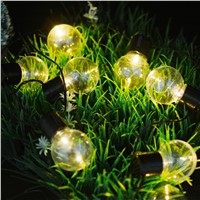 Solar Power Fairy Light String 3.5M 10LED Round Ball Waterproof Outdoor Living Garden Balcony Sunroom Party Wedding Xmas Decor