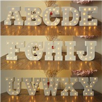 Novelty 26 Alphabets 3D Lamp DIY LED Wood Letter Light Romantic Home Letters Night Lights for Wedding Party Kids Gift Decorative