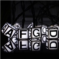 600CM 30LED Letter  Solar Powered Fairy LED Light String Color Flash Bedroom Holiday Party Decoration Curtain Xmas Girl Gift