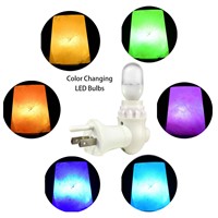 Hand Carved Himalayan Crystal Salt Light with LED Color Changing Bulb Wall Plug Lamp for Air Purifying Home Decor CLH@8