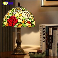 FUMAT Vintage Fashion Table Lamp European Style Lamps For Living Room Bedside Lights Creative Art Dimmer Tiffany Table Lights