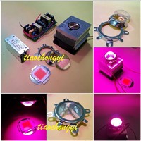 100W DIY led grow light 380-840nm kit,chip+driver+heatsink fan +60Degree lens