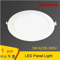 Round LED Panel Light 85-265V Ultra Bright LED Downlight 3W LED Ceiling Recessed Light For Kitchen Bathroom