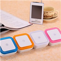 Light Sensor Control LED night light mini EU US Plug novelty square Bedroom lamp For Baby Gift Romantic Colorful Lights