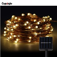 100 LEDs Solar Christmas Lights Warm White Solar String Light Fairy For Outdoor Garden Holidays Party Wedding Decoration Light