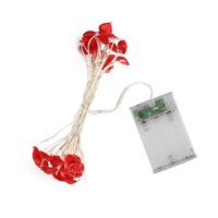5M 50pcs 11.5 x 8.5 x 2.5cm White/Warm White/Colorful LED Beam Love-Heart-Shaped Flexible Silver Wires Light String Party