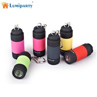 LumiParty Portable Mini Keychain USB Rechargeable Pocket Torch Flashlight Light Lamp IP67 Waterproof Multicolor Flashlight