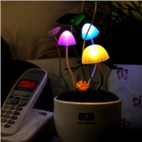 LumiParty Color Changing LED Mushroom Night Light with Ceramic Base Light Sensor Table Lamp Bedside Light Novelty Home Decor