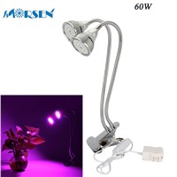 Dual Head Full Specturm Led Grow Light 60W Desk Clip Plant Panel Lamp With 360 Degree Flexible SMD 5730 For Plant Veg Growth#38