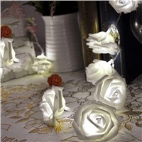3m 20 LED Rose Flower Floral Romantic Fairy Wire String Lights Chains for Garden Party Christmas Tree Garland Wedding Decoration