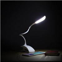 Adjustable USB Rechargeable LED Desk Lamp Table Light with Clip Touch Switch Dimmable Student Lamp portable