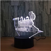 Cool Train Model 3D Night Light USB Novelty Gifts 7 Colors Changing LED Desk Table Lamp As Home Decoration