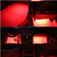 Car RGB LED DRL Strip Light 5050SMD Car Auto Remote Control Decorative Flexible LED Strip Atmosphere Lamp Kit Fog Lamp 4Pcs 12V