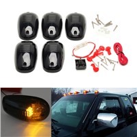 New 5PCS/Set Amber LED Car Cab Roof Marker Running Lights For Truck SUV 4x4 Pickup lamp kit van Black Smoked Lens