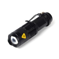 Mini LED Flashlight ZOOM 7W CREE 2000LM Waterproof Lanterna LED 3Modes Zoomable Torch 3.7V AA 14500 battery Flashlight P0.2