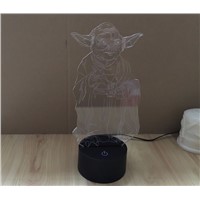 AGM Star Wars Master Yoda LED 3D Touch Table Lamp Sleeping Night Lights Novelty 7 Colors Changing Lighting For Kids Gifts Toy