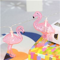Novelty 10 LED Flamingo Light String Lamp Christmas Halloween Fairy Bird Night Light Wedding Pendant Garden Decorate Battery