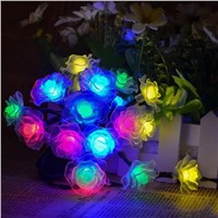15.74FT 20 LED Solar Powered LED Christmas String Lights Rose Party Decoration Multi-color