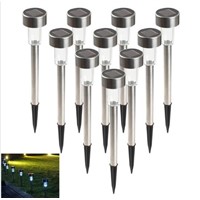 10pcs Multi-package Waterproof Stainless LED Outdoor Garden Festival Lighting Sensor Solar Powered Landscape Yard Lawn Path Lamp