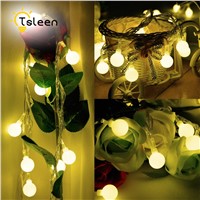 TSLEEN 2PCS Solar Powered LED Fairy String Light 7m 5OLeds Wedding Christmas Party Decoration Outdoor Garland Warmwhite Colorful