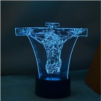 Novelty Product Acrylic 3D LED Night Lamp Jesus Shape Micro USB Table Touch Lamp.