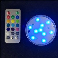 Colorful Waterproof Aquarium Fish Tank Underwater Light 10 LED Swimming Pool Submersible Light with 20 Keys Remote Controller