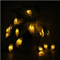 New Solar Powered Waterproof 6.32m 30 LEDs Cute Ghost String Lamp Outdoor Home Yard Holiday Party Christmas Decoration