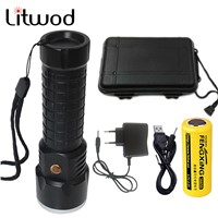 Litwod Z30902 Led Flashlight Torch XM-L T6 3800LM Alumimun Rechargeable With 26650 Battery AC Charger USB Charger &amp;amp;amp; Tool Box