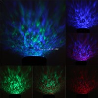 Multicolor Remote Control Ocean Wave LED Night Light Lamp Projector Music Player 2W -B119