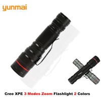 yunmai XPE LED Flashlight Portable Cree Q5 Zoomable Penlight Pocket Mini Torch 3 Modes Small Lantern For Hiking Use AA/14500
