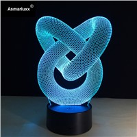 Abstract Circle Spiral Bulbing 3D LED Light Hologram Illusions 7 Colors Change Decor Lamp Best Night Light Gift For Home Deco