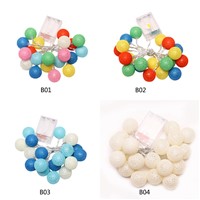 Creative 2.3 Meters 20 LEDs Cotton Balls String Lights Xmas Lovers Wedding Party Bedroom Decorations Fairy Lamp