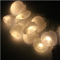 1.5M 10LED Sea Shell Shaped String Lights Christmas Holiday Party Fairy Lights Mediterranean Style Wedding Decorative Lights P20