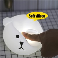 Touch Silicone Led Night Light USB Rechargeable Baby Children Kids Gift Cartoon Bear Lamp Bedside Bedroom Living Room