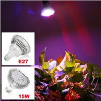 5pcs/lot 15W E27 LED Grow Light 5leds Indoor Plant AC85-265V Full Spectrum Grow Light For Tent Aquarium Plants