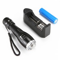 Newest E17 XM-L T6 3800LM Aluminum Waterproof Zoomable CREE LED Flashlight Torch light Bike light for 18650 Rechargeable Battery