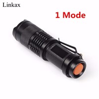 Mini Flashlight 2000lm Waterproof LED Flashlight 1 Mode Zoomable LED Torch Penlight By AA/14500 Battery for Camping Hunting