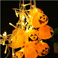 96pcs LED Strip Pumpkin Fairy Lights LED Curtain String Lights Tree Hanging Decor for Halloween Bars Parties Decoration Lamps