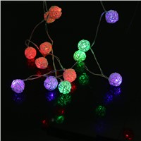 2.2m 3 Colors Flashing Rattan Ball String Lights 20 LEDs Christmas Indoor Outdoor Light Festival Party Garden Decor Light