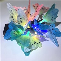 4M 1/2Pcs Solar Lighting Strings 12 Leds Fiber Optic Butterfly Lamp Waterproof Outdoor Lighting Decorate For Garden Christmas