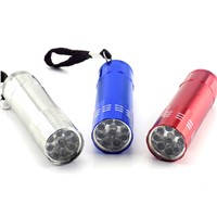 9 led Mini Flashlight white Led Lamp Protable small pocket Flash Light torch penlight keychain high powerful for hiking camping