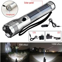 Super Bright Rechargeable Solar Powered LED Flashlight Portable Outdoor Camping Night Fishing Torch Lantern