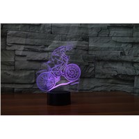 Mountain Bike 3D Night Light  3D illusion Lamp 7 Color Changing LED Night Light Usb Table Lamp As Home Decoration Light