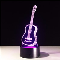 New Guitar 3D Night Lights Visual 3D Visual Touch Nightlights Bedroom Table lamp 7 Color RGB 3D LED Bedside Lamp For Kids Gifts