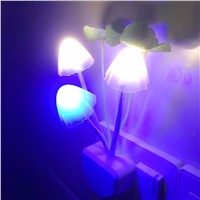 10PCs/lot LED Wall Night Lights Mushroom Plants Style Sensor Lamp Color Change Night Light for Kids Sleeping