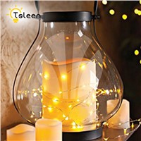 TSLEEN New 5M 50Leds Silver Wire LED String lights Festival Led String Light For Fairy Christmas Tree Wedding Party Decoration