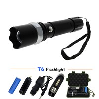 LED Flashlight XM-T6 5000LM Aluminum Waterproof Zoom rechargeable Tactical Flashlight Torch 5 Mode Torch Lamp