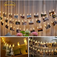 40 LED Photo Clip String Lights Christmas Lights for Hanging Photos Pictures Ideal Gift for Wedding Party Christmas Decoration