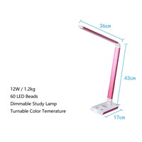 12W Simple Design Rotary Study Lamp, Dimmable LED with Aluminum Body, Turnable Color Temperature