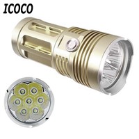 ICOCO 7 LEDs Aluminum Alloy Super Bright High Power Flashlight Lamp 1200LM for Outdoor Camping Fishing Hiking 25W New Arrival